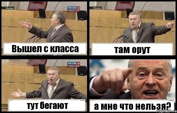 Вышел с класса там орут тут бегают а мне что нельзя?, Комикс с Жириновским