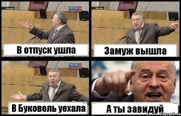 В отпуск ушла Замуж вышла В Буковель уехала А ты завидуй, Комикс с Жириновским