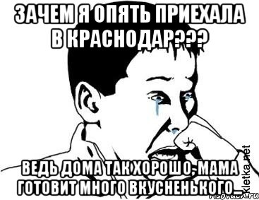 зачем я опять приехала в краснодар??? ведь дома так хорошо, мама готовит много вкусненького...