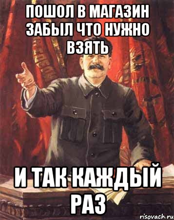 пошол в магазин забыл что нужно взять и так каждый раз, Мем  сталин цветной