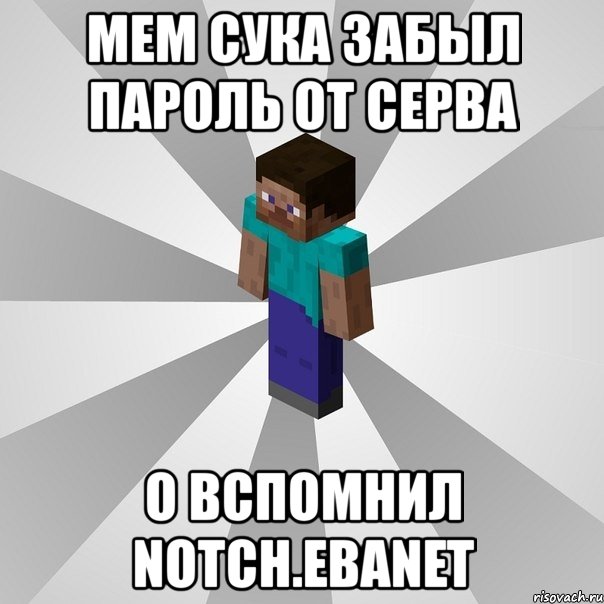 mem сука забыл пароль от серва о вспомнил notch.ebanet, Мем Типичный игрок Minecraft