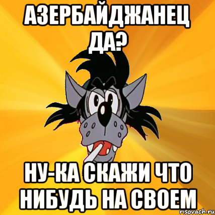 азербайджанец да? ну-ка скажи что нибудь на своем, Мем Волк