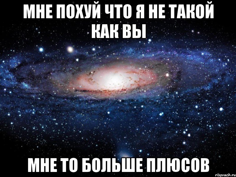 мне похуй что я не такой как вы мне то больше плюсов, Мем Вселенная