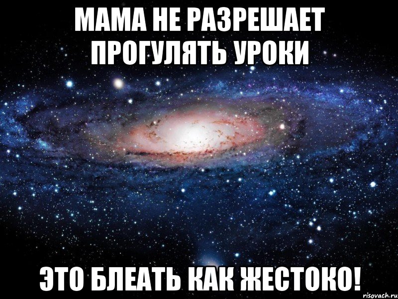 мама не разрешает прогулять уроки это блеать как жестоко!, Мем Вселенная