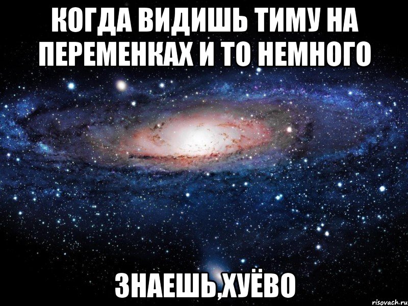 когда видишь тиму на переменках и то немного знаешь,хуёво, Мем Вселенная