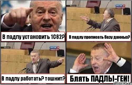 В падлу установить 1С82? В падлу прописать базу данных? В падлу работать? тошнит? Блять ПАДЛЫ-ГЕИ!, Комикс жиреновский