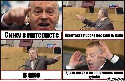 Сижу в интернете Вконтакте просят поставить лайк в аке Идите нахуй я не занимаюсь такой хуйнёй, Комикс жиреновский