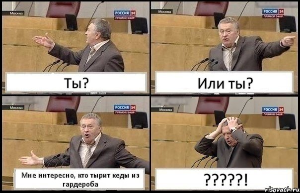 Ты? Или ты? Мне интересно, кто тырит кеды из гардероба ???!, Комикс Жирик в шоке хватается за голову