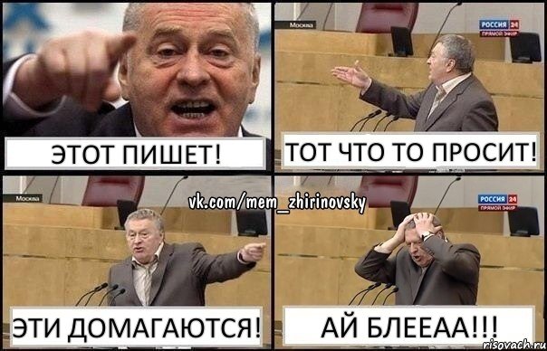 Этот пишет! Тот что то просит! Эти домагаются! Ай блееаа!!!, Комикс Жирик