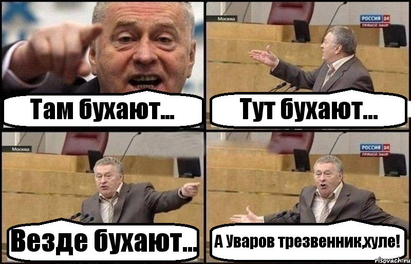 Там бухают... Тут бухают... Везде бухают... А Уваров трезвенник,хуле!, Комикс Жириновский