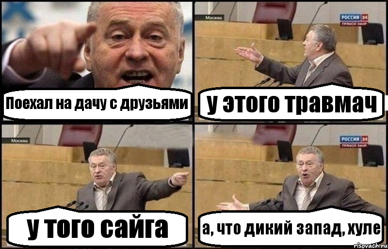 Поехал на дачу с друзьями у этого травмач у того сайга а, что дикий запад, хуле, Комикс Жириновский