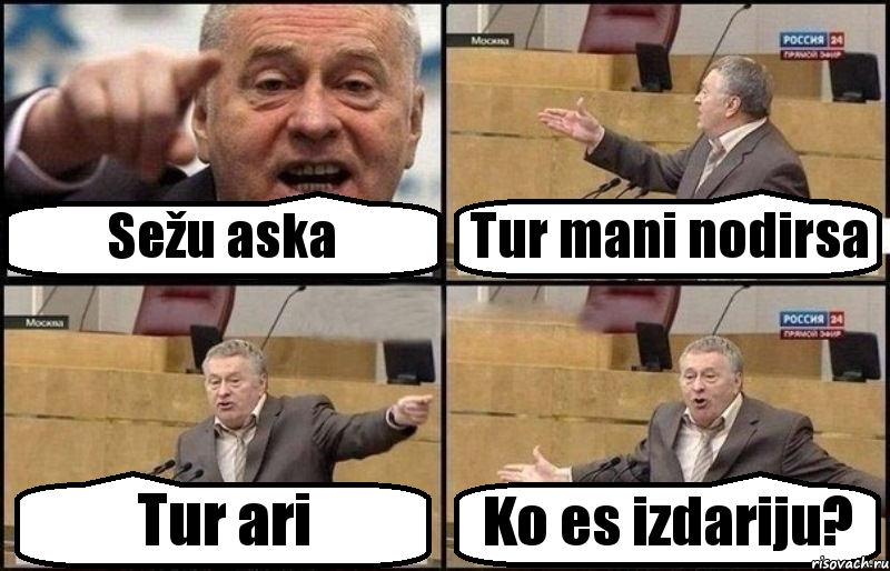 Sežu aska Tur mani nodirsa Tur ari Ko es izdariju?, Комикс Жириновский