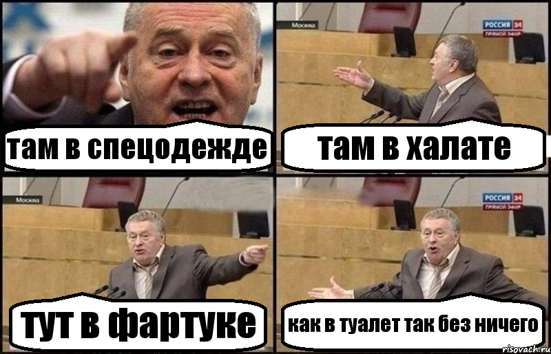 там в спецодежде там в халате тут в фартуке как в туалет так без ничего, Комикс Жириновский