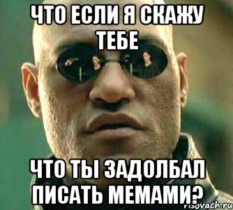 что если я скажу тебе что ты задолбал писать мемами?, Мем  а что если я скажу тебе