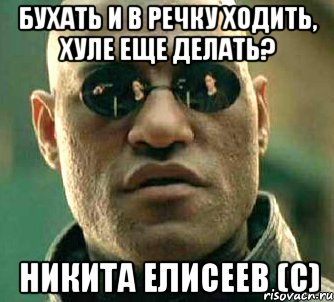 бухать и в речку ходить, хуле еще делать? никита елисеев (с), Мем  а что если я скажу тебе