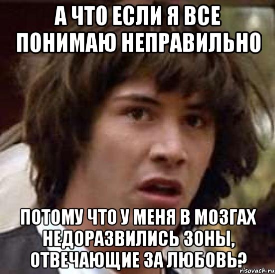 а что если я все понимаю неправильно потому что у меня в мозгах недоразвились зоны, отвечающие за любовь?, Мем А что если (Киану Ривз)