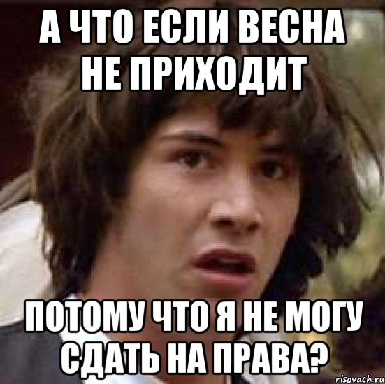 а что если весна не приходит потому что я не могу сдать на права?, Мем А что если (Киану Ривз)