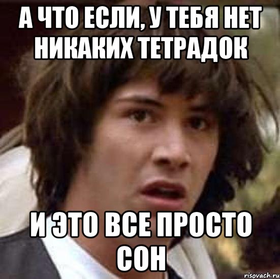 а что если, у тебя нет никаких тетрадок и это все просто сон, Мем А что если (Киану Ривз)