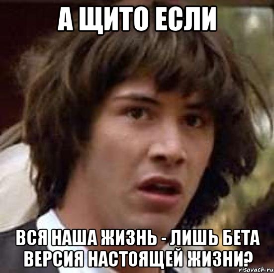 а щито если вся наша жизнь - лишь бета версия настоящей жизни?, Мем А что если (Киану Ривз)