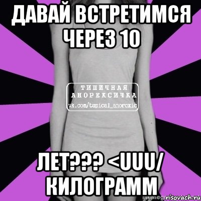 давай встретимся через 10 лет??? <uuu/ килограмм, Мем Типичная анорексичка