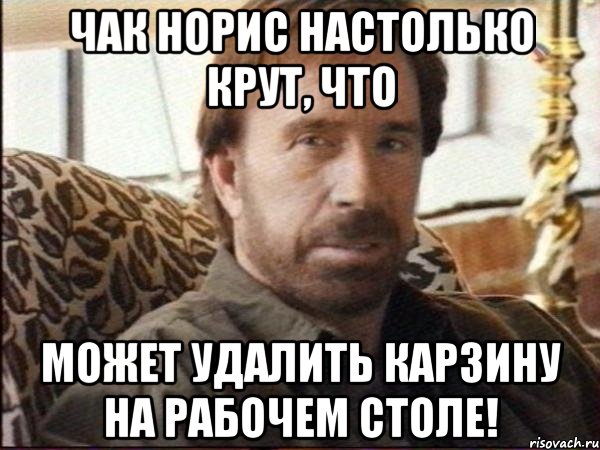чак норис настолько крут, что может удалить карзину на рабочем столе!