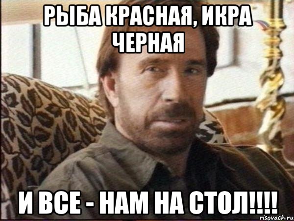 рыба красная, икра черная и все - нам на стол!!!