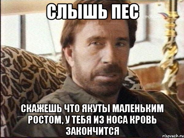 слышь пес скажешь что якуты маленьким ростом, у тебя из носа кровь закончится