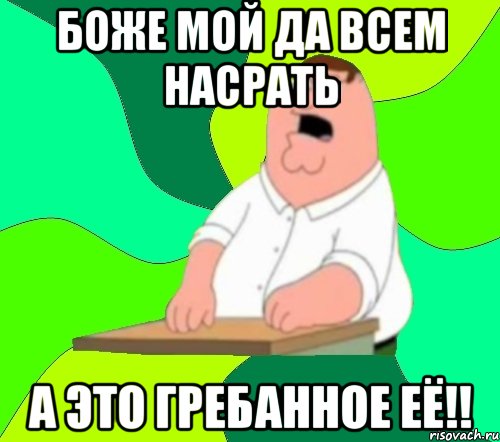 боже мой да всем насрать а это гребанное её!!, Мем  Да всем насрать (Гриффин)