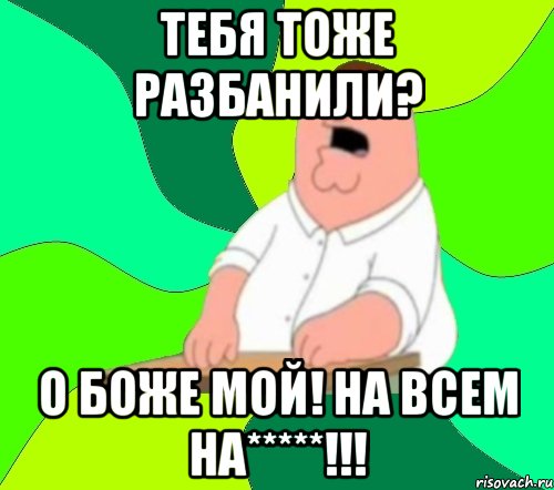 тебя тоже разбанили? о боже мой! на всем на*****!!!, Мем  Да всем насрать (Гриффин)