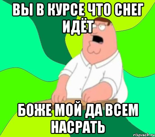 вы в курсе что снег идёт боже мой да всем насрать, Мем  Да всем насрать (Гриффин)