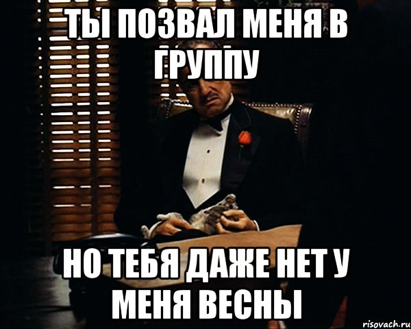 ты позвал меня в группу но тебя даже нет у меня весны, Мем Дон Вито Корлеоне