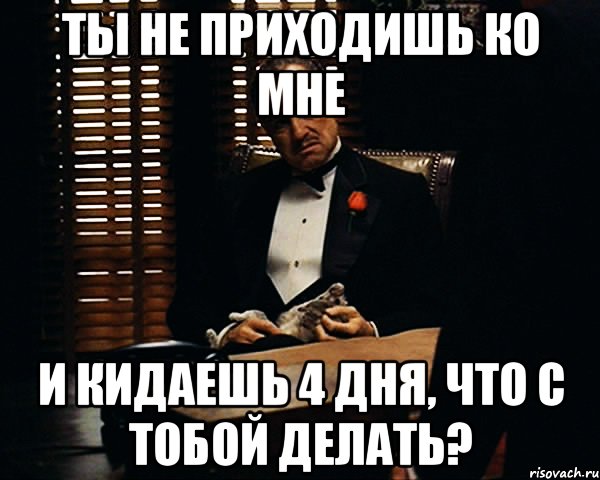 ты не приходишь ко мне и кидаешь 4 дня, что с тобой делать?, Мем Дон Вито Корлеоне