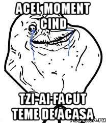 acel moment cind tzi-ai facut teme de acasa, Мем Forever Alone