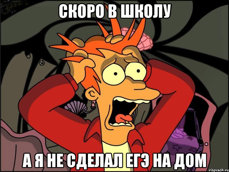 скоро в школу а я не сделал егэ на дом, Мем Фрай в панике