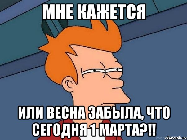 мне кажется или весна забыла, что сегодня 1 марта?!!, Мем  Фрай (мне кажется или)