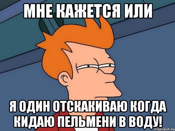 мне кажется или я один отскакиваю когда кидаю пельмени в воду!, Мем  Фрай (мне кажется или)