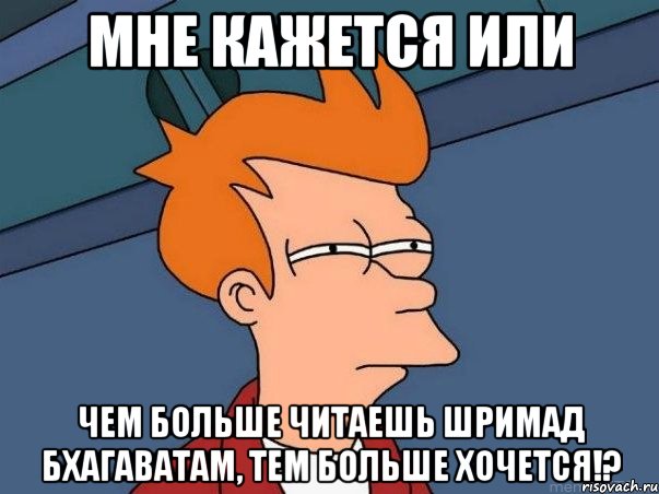 мне кажется или чем больше читаешь шримад бхагаватам, тем больше хочется!?, Мем  Фрай (мне кажется или)