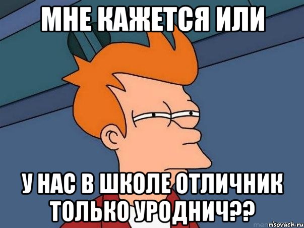 мне кажется или у нас в школе отличник только уроднич??, Мем  Фрай (мне кажется или)