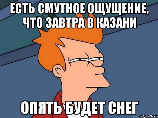 есть смутное ощущение, что завтра в казани опять будет снег, Мем  Фрай (мне кажется или)