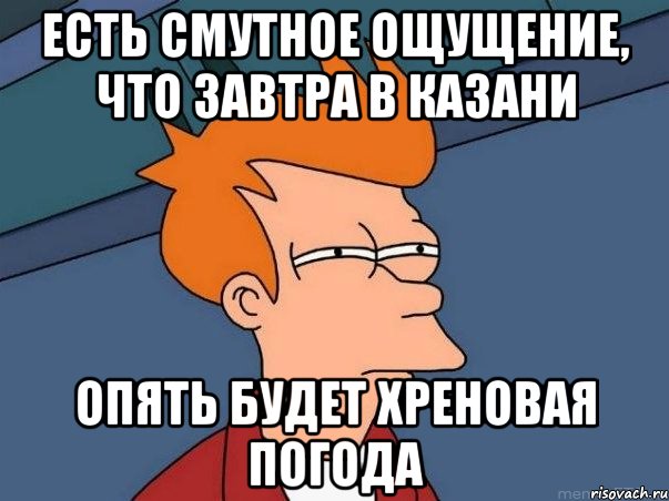 есть смутное ощущение, что завтра в казани опять будет хреновая погода, Мем  Фрай (мне кажется или)