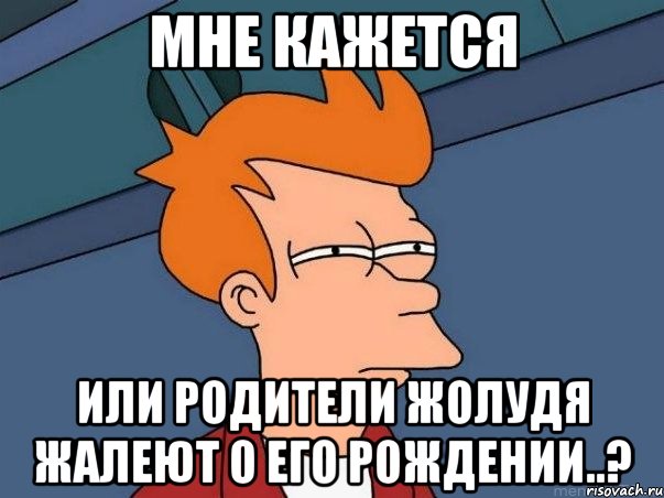 мне кажется или родители жолудя жалеют о его рождении..?, Мем  Фрай (мне кажется или)