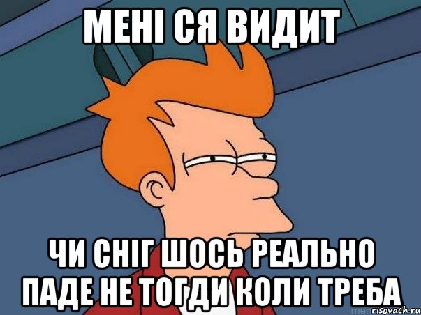 мені ся видит чи сніг шось реально паде не тогди коли треба, Мем  Фрай (мне кажется или)