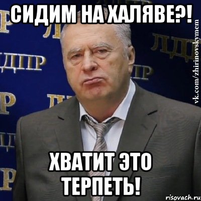 сидим на халяве?! хватит это терпеть!, Мем Хватит это терпеть (Жириновский)