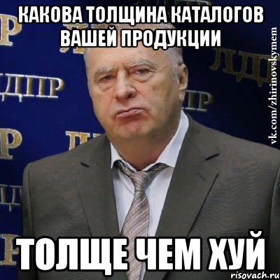 какова толщина каталогов вашей продукции толще чем хуй, Мем Хватит это терпеть (Жириновский)