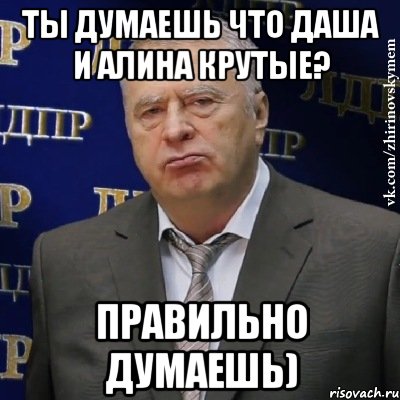 ты думаешь что даша и алина крутые? правильно думаешь), Мем Хватит это терпеть (Жириновский)