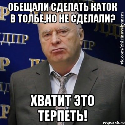 обещали сделать каток в толбе,но не сделали? хватит это терпеть!, Мем Хватит это терпеть (Жириновский)