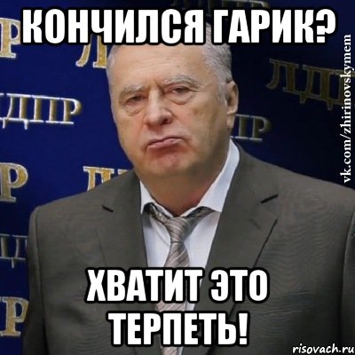 кончился гарик? хватит это терпеть!, Мем Хватит это терпеть (Жириновский)