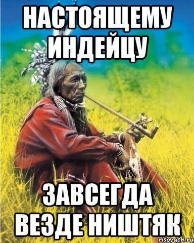 настоящему индейцу завсегда везде ништяк, Мем индеец