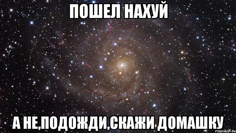 пошел нахуй а не,подожди,скажи домашку, Мем  Космос (офигенно)