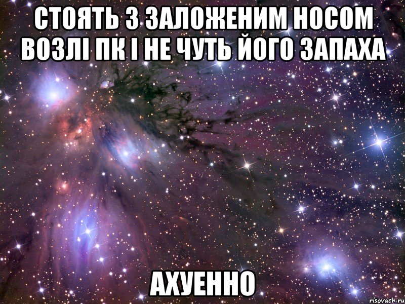 стоять з заложеним носом возлі пк і не чуть його запаха ахуенно, Мем Космос